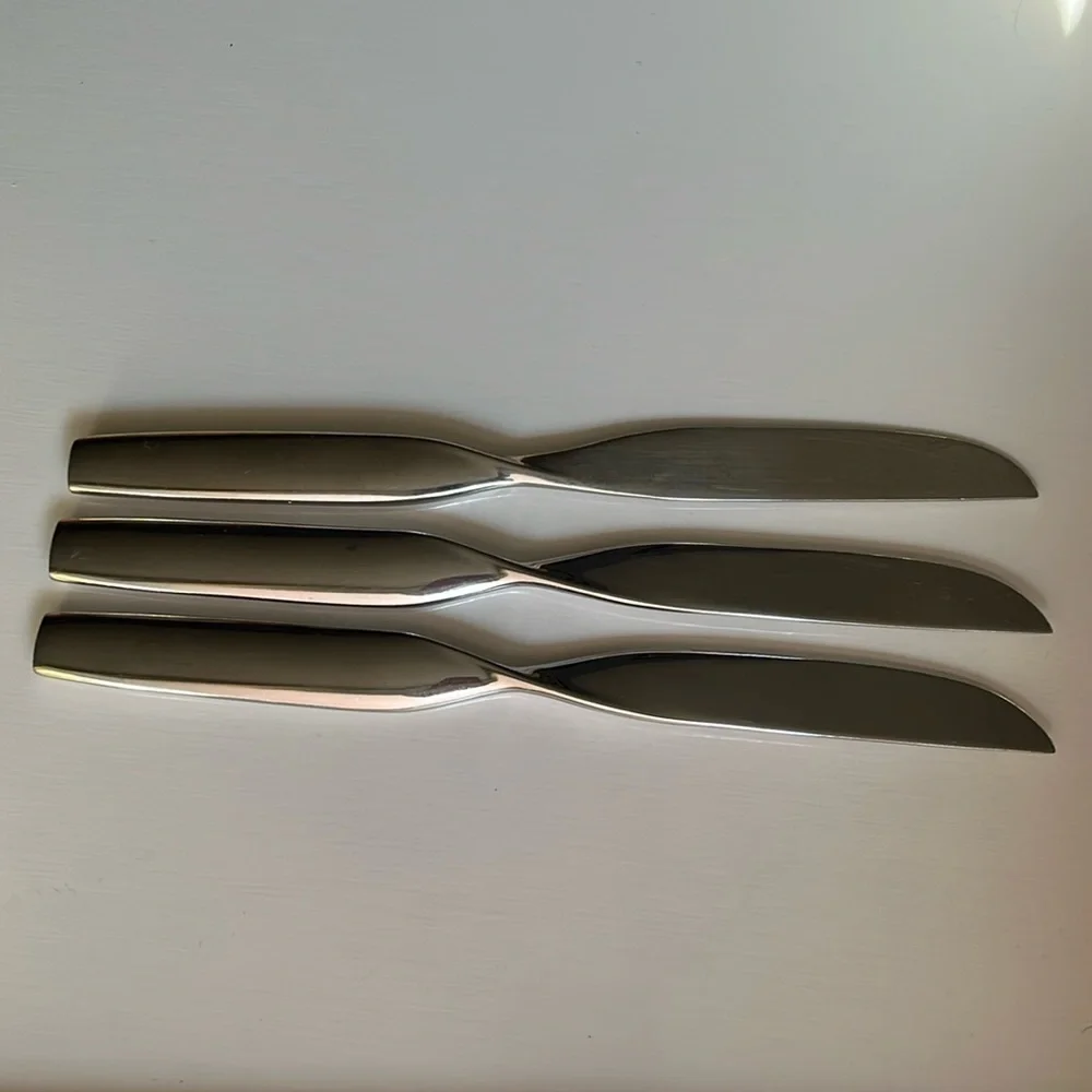 Sasaki Ward Bennett Omni Stainless Flatware Modernist Set Of Three Knives